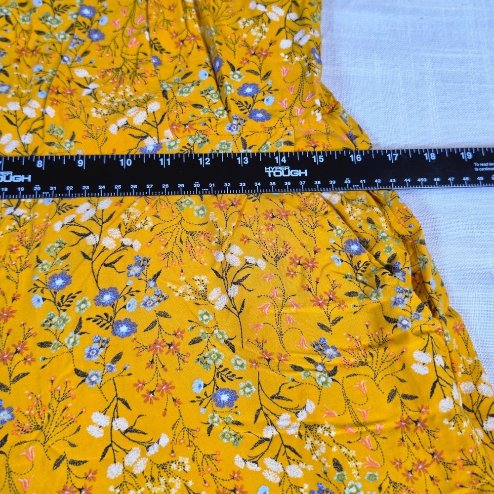 Old Navy Womens XL Mustard Yellow Floral Sleeveless Wide Leg Jumpsuit 0522 - Picture 4 of 6